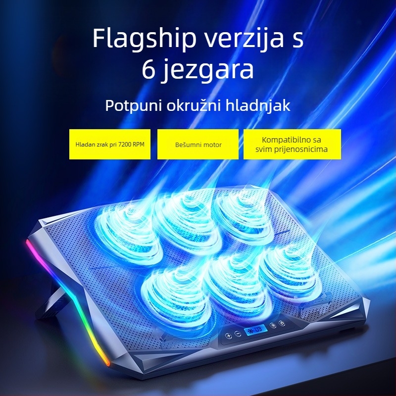 Stan za hlađenje laptopa (model S02, zračno hlađenje, plastična konstrukcija, kabel duljine 50–100 cm)
