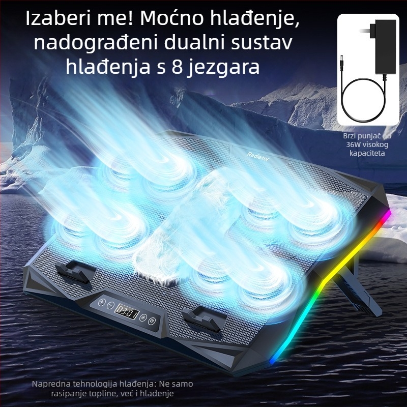 Stan za hlađenje laptopa (model S02, zračno hlađenje, plastična konstrukcija, kabel duljine 50–100 cm)