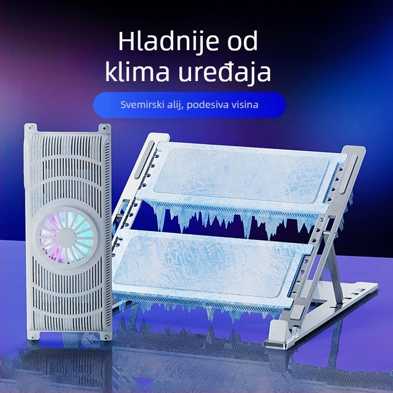 Hlađenje za prijenosno računalo s vodnim hlađenjem, H1 poluvodički hladnjak, aluminij, 1 ventilator, kompatibilno s notebookom, ultrabookom, PlayBook i ostalima