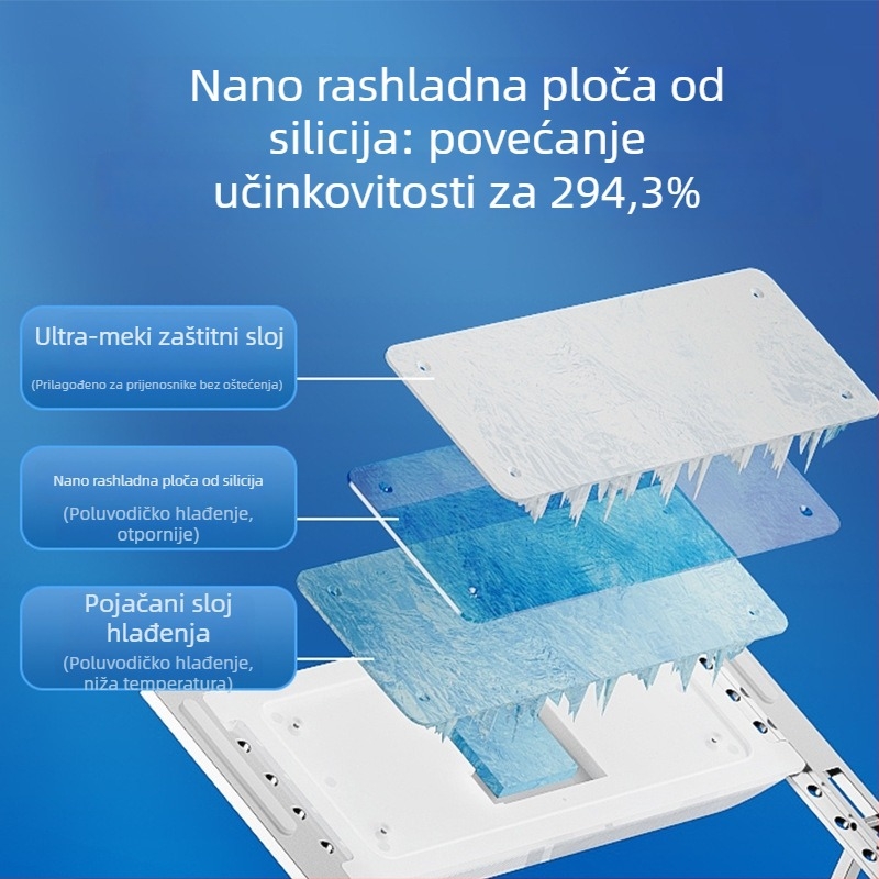 Hlađenje za prijenosno računalo s vodnim hlađenjem, H1 poluvodički hladnjak, aluminij, 1 ventilator, kompatibilno s notebookom, ultrabookom, PlayBook i ostalima