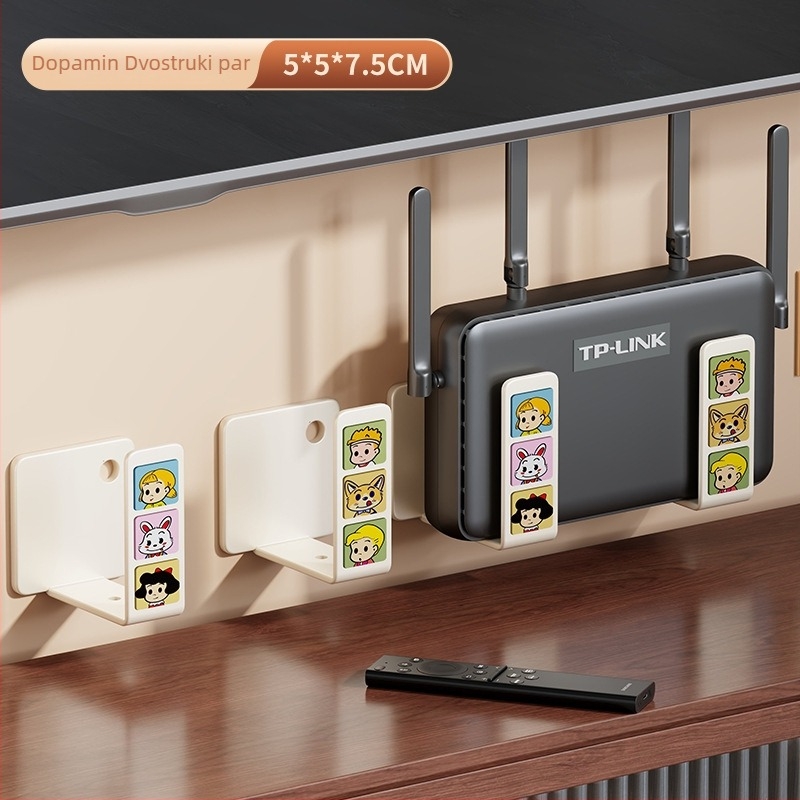 Zidni držač za usmjerivač, polica za optički modem i WiFi kutiju – Ugljični čelik, višefunkcionalan, moderni minimalistički stil, model 2365985190479693696