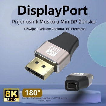DP adapter za Mini DP, za monitor i grafičku karticu, DP sučelje, jednodonoki konektor