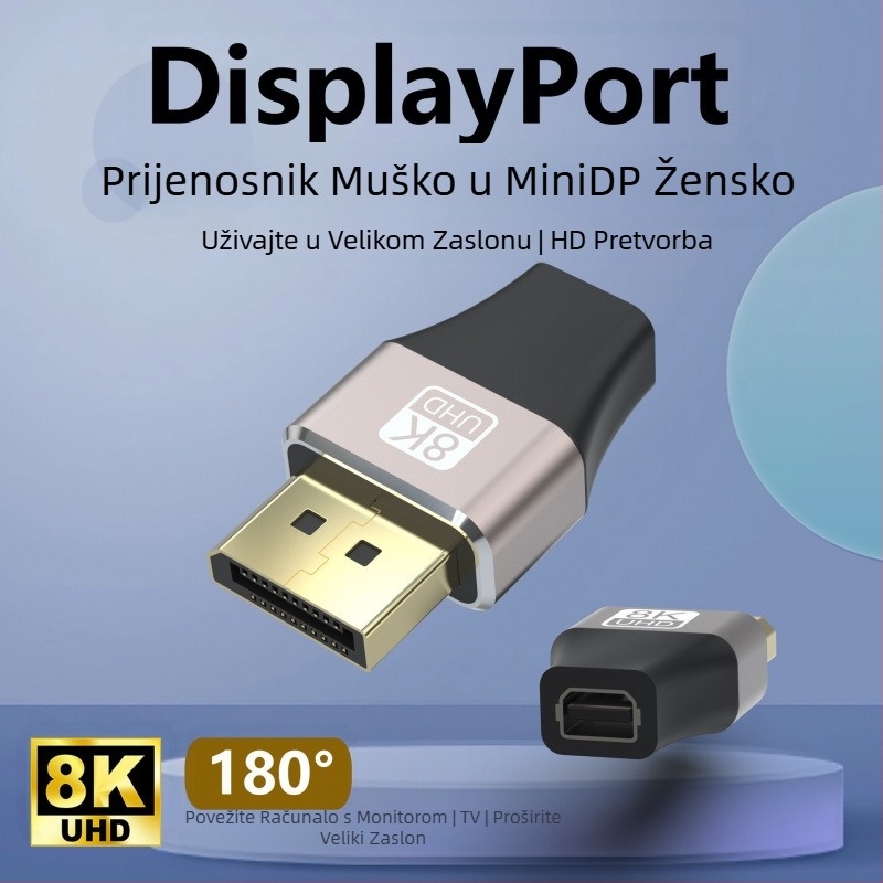 DP adapter za Mini DP, za monitor i grafičku karticu, DP sučelje, jednodonoki konektor