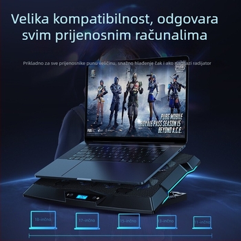 Chladič za prijenosno računalo s sklopivim podiznim stalkom; hlađenje ventilatorom, plastično kućište, 0,7 kg
