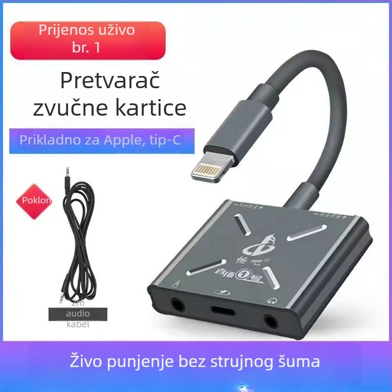 Have Fun No.1 zvučna kartica konverter za Apple Type-C pametne telefone — audio sučelje za mobilno uživo emitiranje