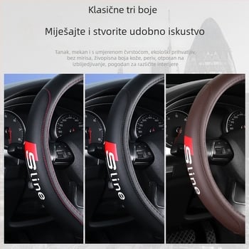 Navlaka za volan za Audi - mikrovlaknena koža, sportski stil, univerzalno za sve sezone
