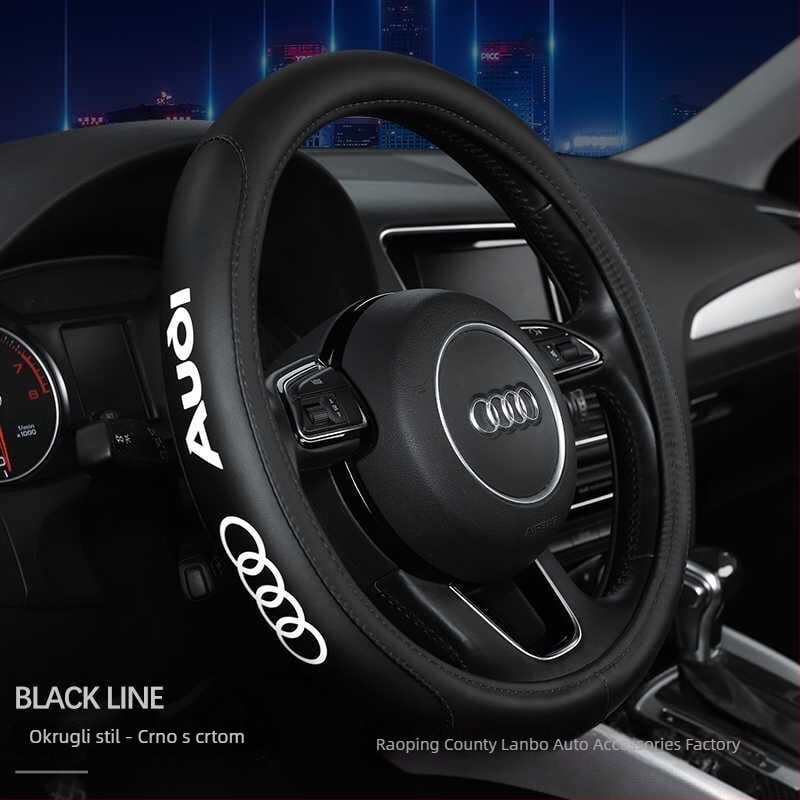 Navlaka za volan za Audi - mikrovlaknena koža, sportski stil, univerzalno za sve sezone