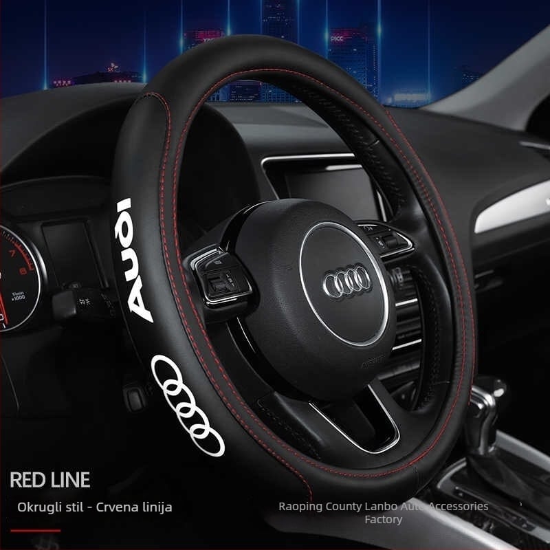 Navlaka za volan za Audi - mikrovlaknena koža, sportski stil, univerzalno za sve sezone