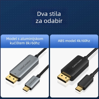 Type-C na DP 1.4 prošireni dok za prijenosnike, 8K60Hz podrška • DP sučelje • PS8468 čip • bakreno jezgro • aluminijsko/ABS kućište • model CD0736-G