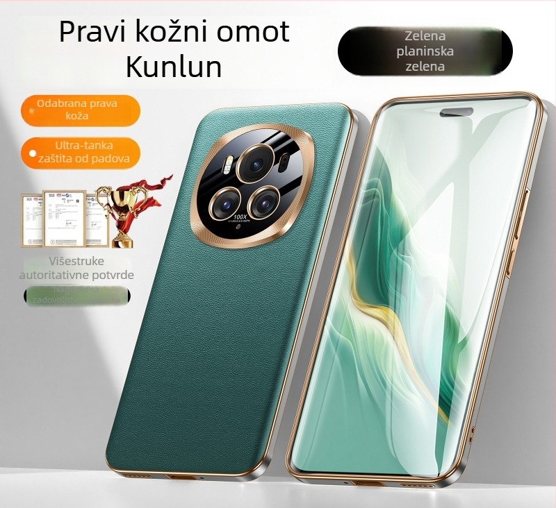 Kućište za Honor Magic6 Pro – pravo kožno i metalno kućište, zaštita leće, potpuno pokriven dizajn, otporno na padove.