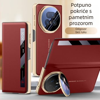 Maska za telefon Honor Magic V5, flip-top, PU, elektroplatirana završna obrada, protuklizna, otpornost na pad, otisci prstiju otporna, lagani luksuzni stil
