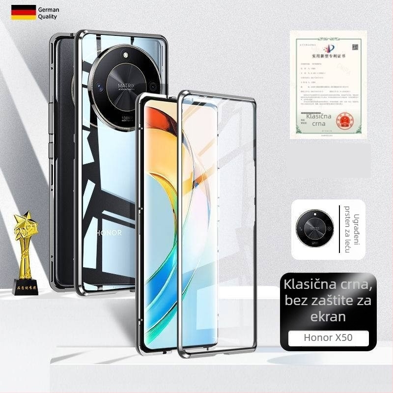 Kućište za telefon X50 za Huawei, stakleni ogledni završetak, magnetno, prilagodljivo