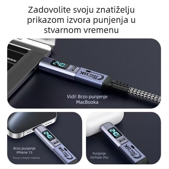 Magnetski USB-C adapter s dvostrukim digitalnim zaslonom, 100W