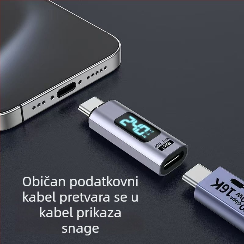 Magnetski USB-C adapter s dvostrukim digitalnim zaslonom, 100W