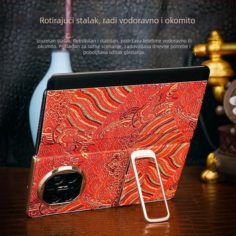 Kožna futrola za Huawei Mate X6 s rotirajućim držačem, potpunom zaštitom od pada, X5