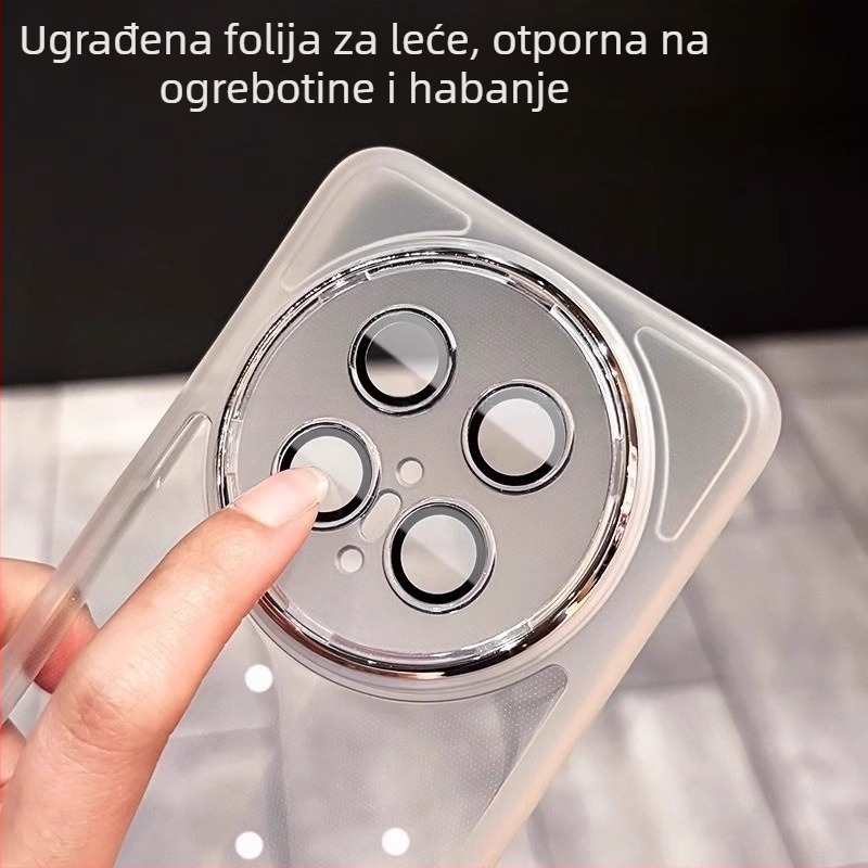 Kućište za Huawei Mate70 Pro s ugrađenom zaštitom leće – puna zaštita, prozirno TPU mekano kućište