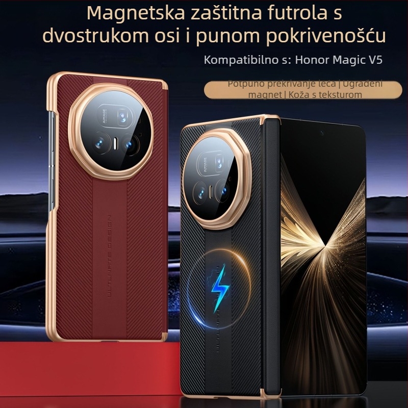 Kućište za Honor Magic V5 s dvostrukom osi zaštite, magnetsko punjenje, X5 novi model, X6 leća, potpuno tvrdo kućište