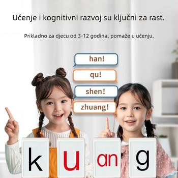 Plastična kartična društvena igra Pinyin Mahjong – prepoznavanje slova, edukativna zagonetka za obitelj