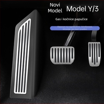 Set pedala od aluminijske legure za Tesla Model 3/Y – pedale ubrzanja i kočnice s podnožjem za stopalo, za automatski mjenjač