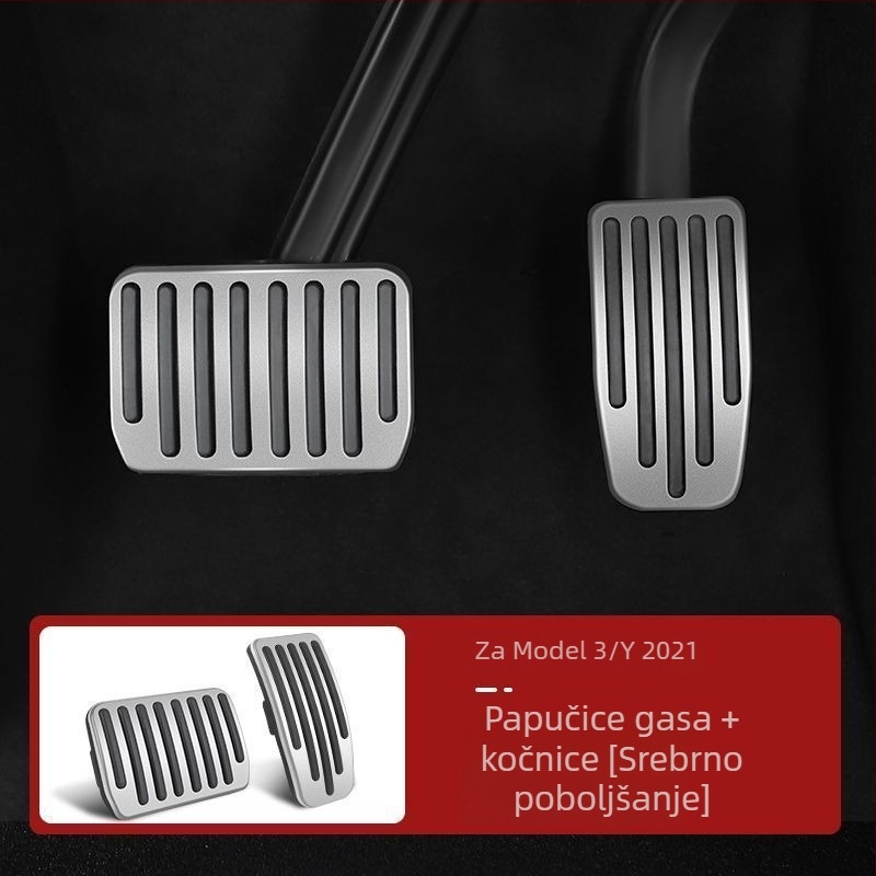 Set pedala od aluminijske legure za Tesla Model 3/Y – pedale ubrzanja i kočnice s podnožjem za stopalo, za automatski mjenjač