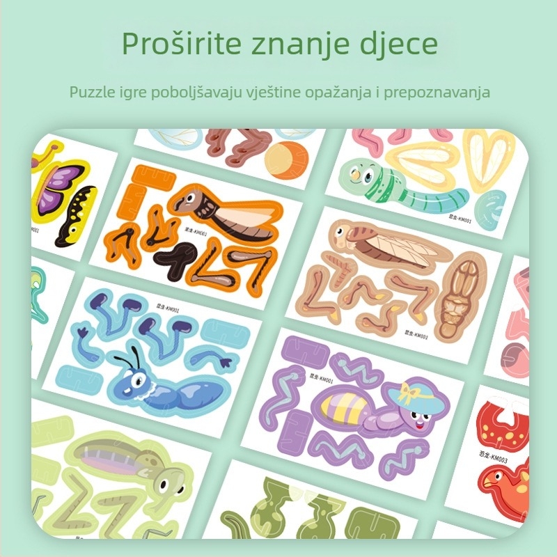 3D puzzle s insektima za djecu - papirnata DIY edukativna igračka za uzrast 4-6 godina