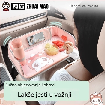 Sklopivi stol u automobilu za jelo, za prednje sjedalo i stražnje sjedalo, držač za prijenosno računalo
