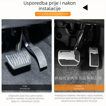 Pedale kočnice i ubrzanja za Geely Galaxy L7/L6/M9 – unutarnja protuklizna dekoracija od aluminijske legure i silikona, kompatibilno s automatskim mjenjačem