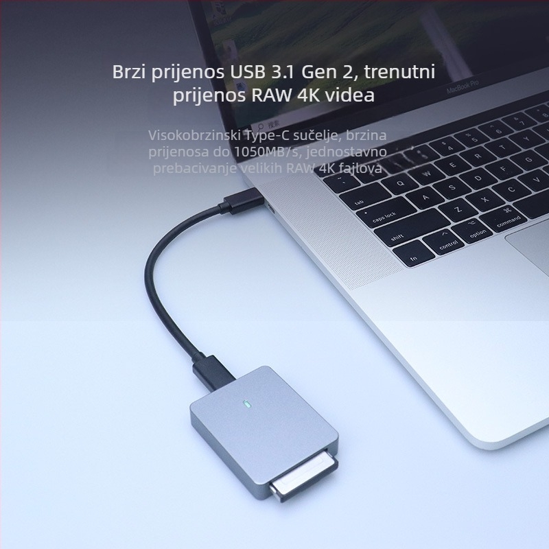 D10 Pro CFexpress čitač kartica s USB 3.1 Type-C, podrška CF/CFexpress, aluminijska legura, ugrađena instalacija, kompatibilan s Mac OS