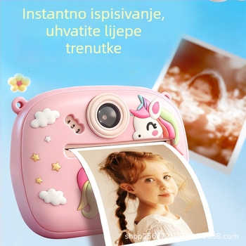 Happy shopping P061 Polaroid kamera za tiskanje za djecu, digitalna igračka s LCD zaslonom od 2,4 inča, Micro SD karticom i baterijom 1200 mAh