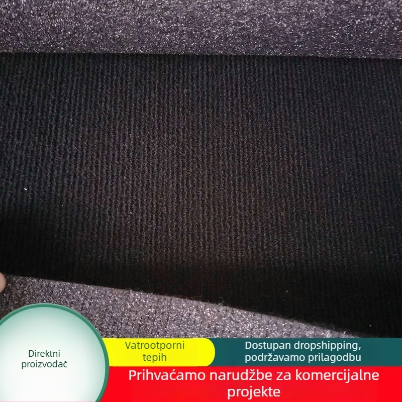 Vatrootporni jednobojni tepih za pod, protivklizna podloga, pravokutnog oblika, siva, poliester, prilagodljiva veličina, za dnevni boravak, spavaću sobu i poslovne prostore
