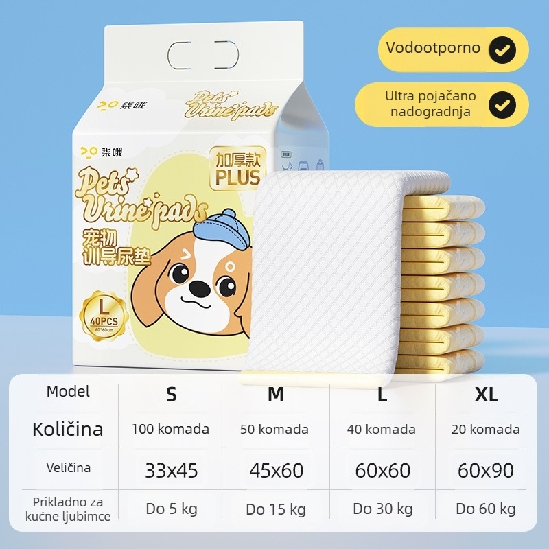 Pelena za psa, dezodorirajuća, upijajuća, debela, 100 komada, jednokratna