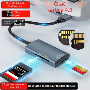 USB Type-C 4.0 čitač kartica – sve-u-jednom, SD/SDHC/TF/MicroSD, UHS-II, model YC-440