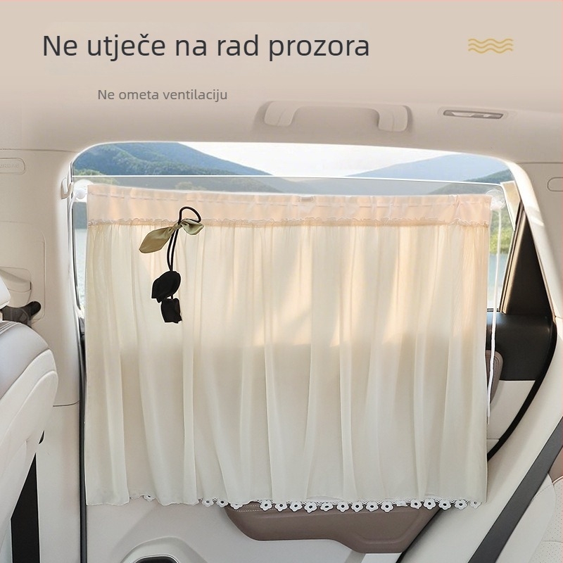 Auto sjenilo interijera, zavjesa za privatnost stražnjeg prozora, mrežasti materijal, debeli neproziran tip, lamelarni tip za vješanje, šifra proizvoda XP909, marka Group ch
