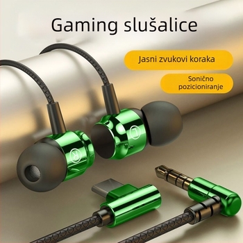 Gaming slušalice, in-ear, minimalistički stil, 2,5 mm priključak s L-oblikom