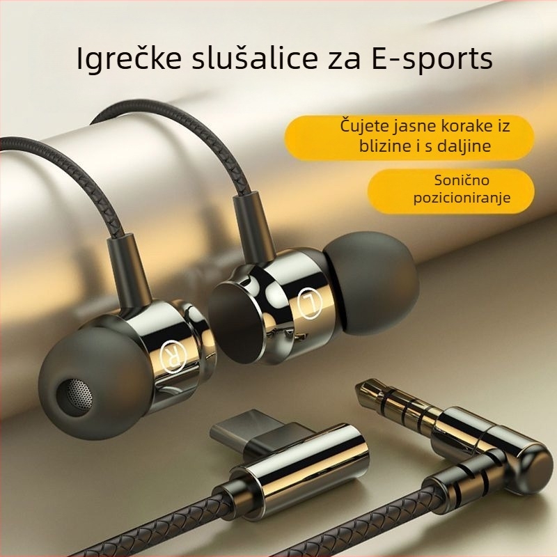 Gaming slušalice, in-ear, minimalistički stil, 2,5 mm priključak s L-oblikom