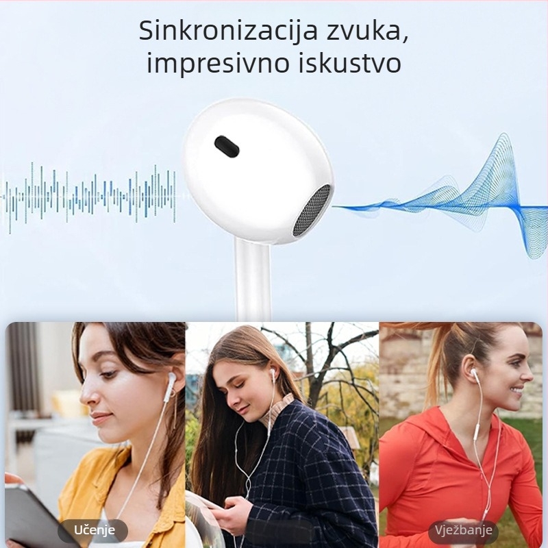 In-ear žične slušalice Type-C, kabel 120 mm