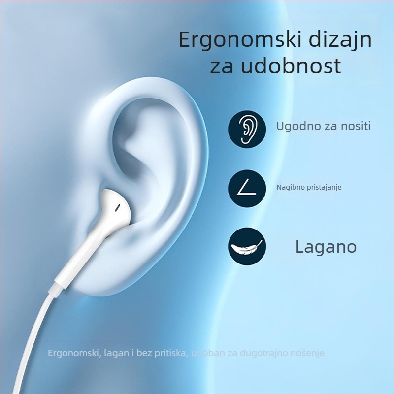 In-ear žične slušalice Type-C, kabel 120 mm