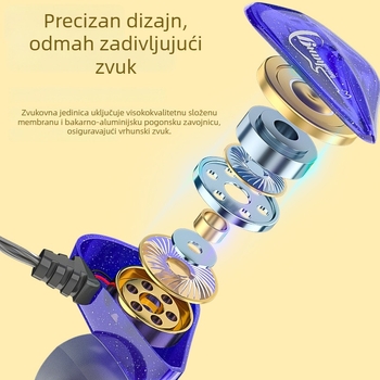 Bestair X60 slušalice s kukom za uho, žične, dinamički pretvarač, 108 dB osjetljivost, Android kompatibilno