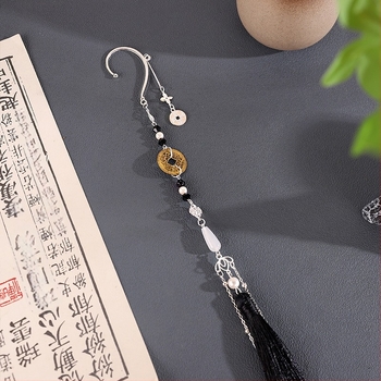 Naušnice u staro-kineskom stilu s bakrenim novčićima i resicama, ručno izrađeni nakit od zlitine, porijeklo Yiwu