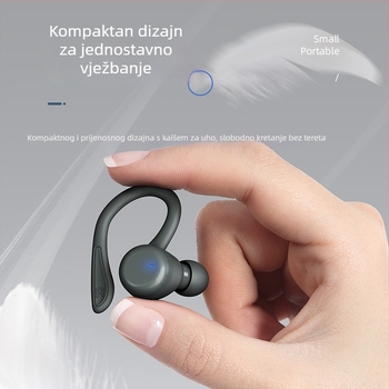 TWS sportske bežične slušalice s držačem za uho, IPX6 vodootporne, Bluetooth 5.3, preko 8 sati trajanja baterije, stereo zvuk