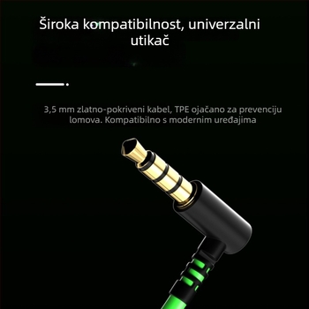 Žične in-ear gaming slušalice s mikrofonom, USB, 7.1-kanalni, 20 Hz–20 kHz