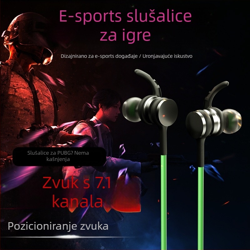 Žične in-ear gaming slušalice s mikrofonom, USB, 7.1-kanalni, 20 Hz–20 kHz