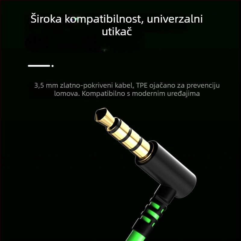 Žične in-ear gaming slušalice s mikrofonom, USB, 7.1-kanalni, 20 Hz–20 kHz