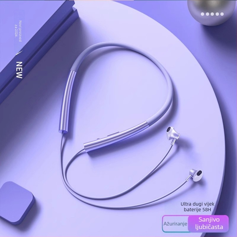 Sportske Bluetooth slušalice za vrat, stereo zvuk, vodootporne za svakodnevnu upotrebu, Bluetooth 1.1, plastično kućište, trajanje baterije 0–4 h