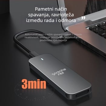 Kućište za M.2 NVMe SSD s USB-C, aluminijska legura + ABS, podržava do 4 TB, brzina prijenosa 5–10 Gbps
