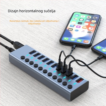 Jacassi T388 USB 3.0 dok stanica s vanjskim napajanjem, 1 m kabel, 5 Gbps prijenos