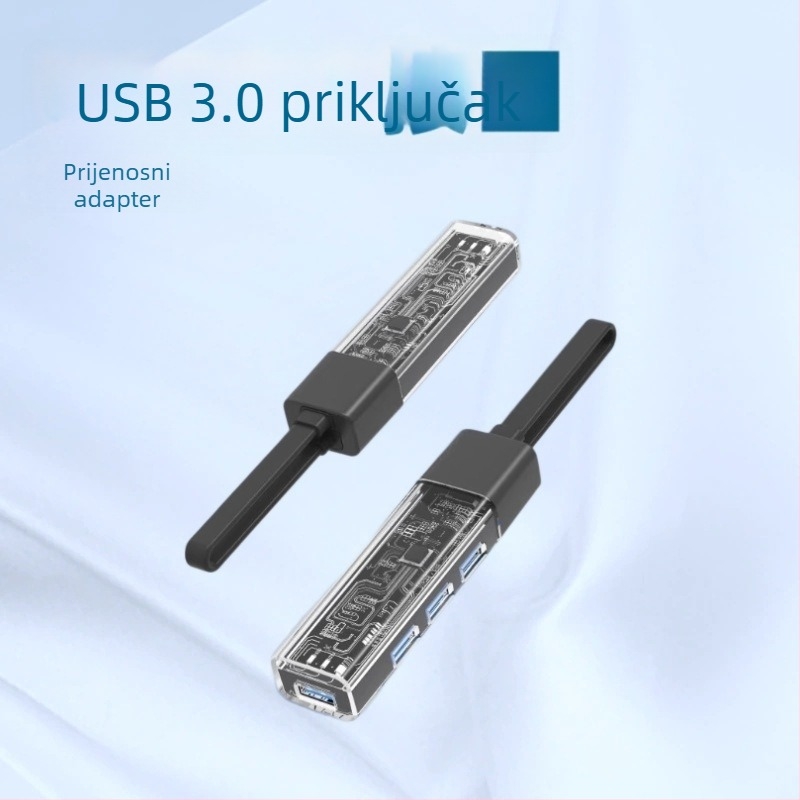USB-C docking stanica s 4 porta USB 3.0 extender, aluminijsko kućište, ispis logotipa, bez vanjskog napajanja, 5Gbps