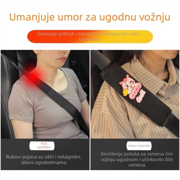 Protektor za ramenski sigurnosni pojas od suedea – sladak zodijakalni kon dizajn, praktična unutarnja dekoracija automobila, za žene