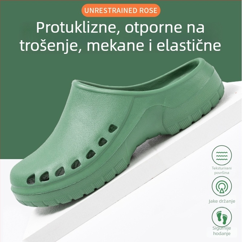 Kirurške cipele za operacijsku dvoranu – EVA gornji dio i potplat, 3 cm debeli potplat, ublažavanje udara i protuklizno, dizajn s rupicama za prste, Baotou Cave stil