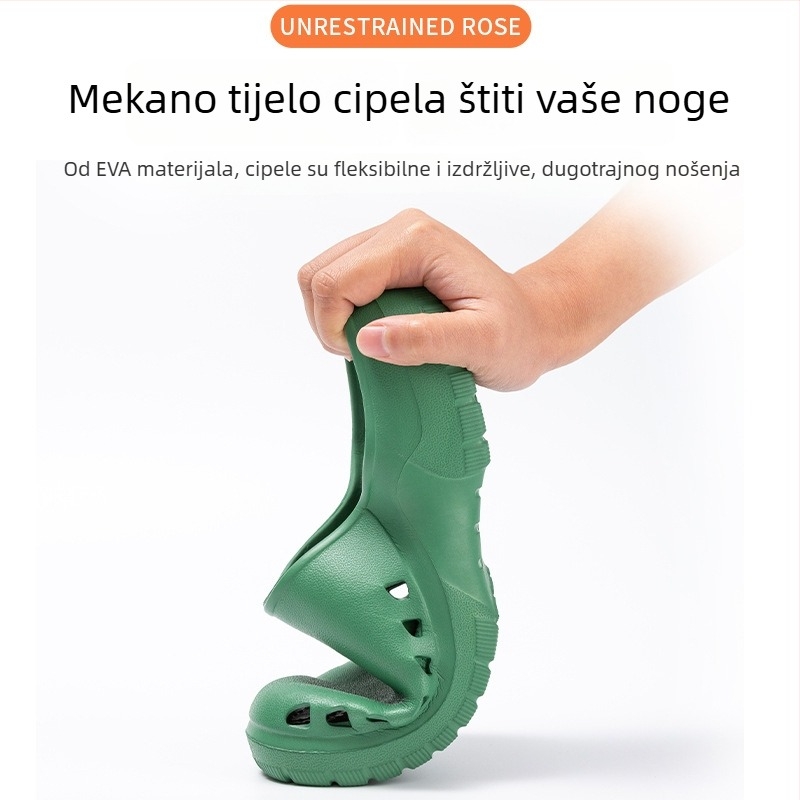 Kirurške cipele za operacijsku dvoranu – EVA gornji dio i potplat, 3 cm debeli potplat, ublažavanje udara i protuklizno, dizajn s rupicama za prste, Baotou Cave stil